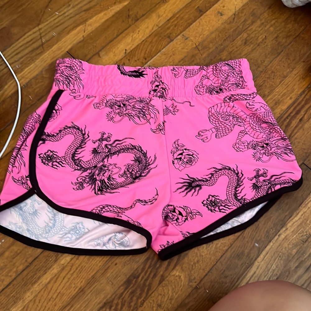 Pink dragon shorts